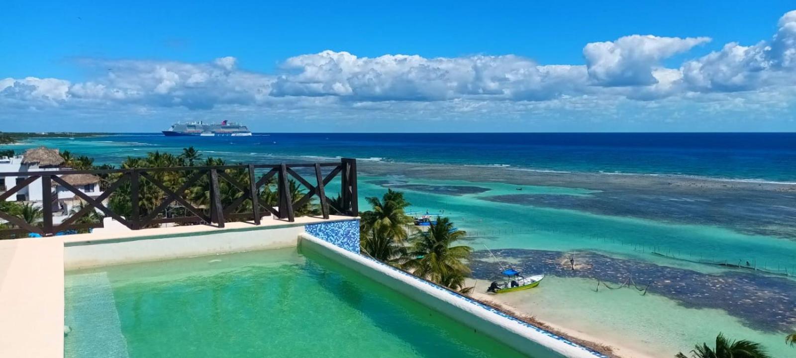Hotel Blue Reef Frente Al Mar Mahahual Bagian luar foto